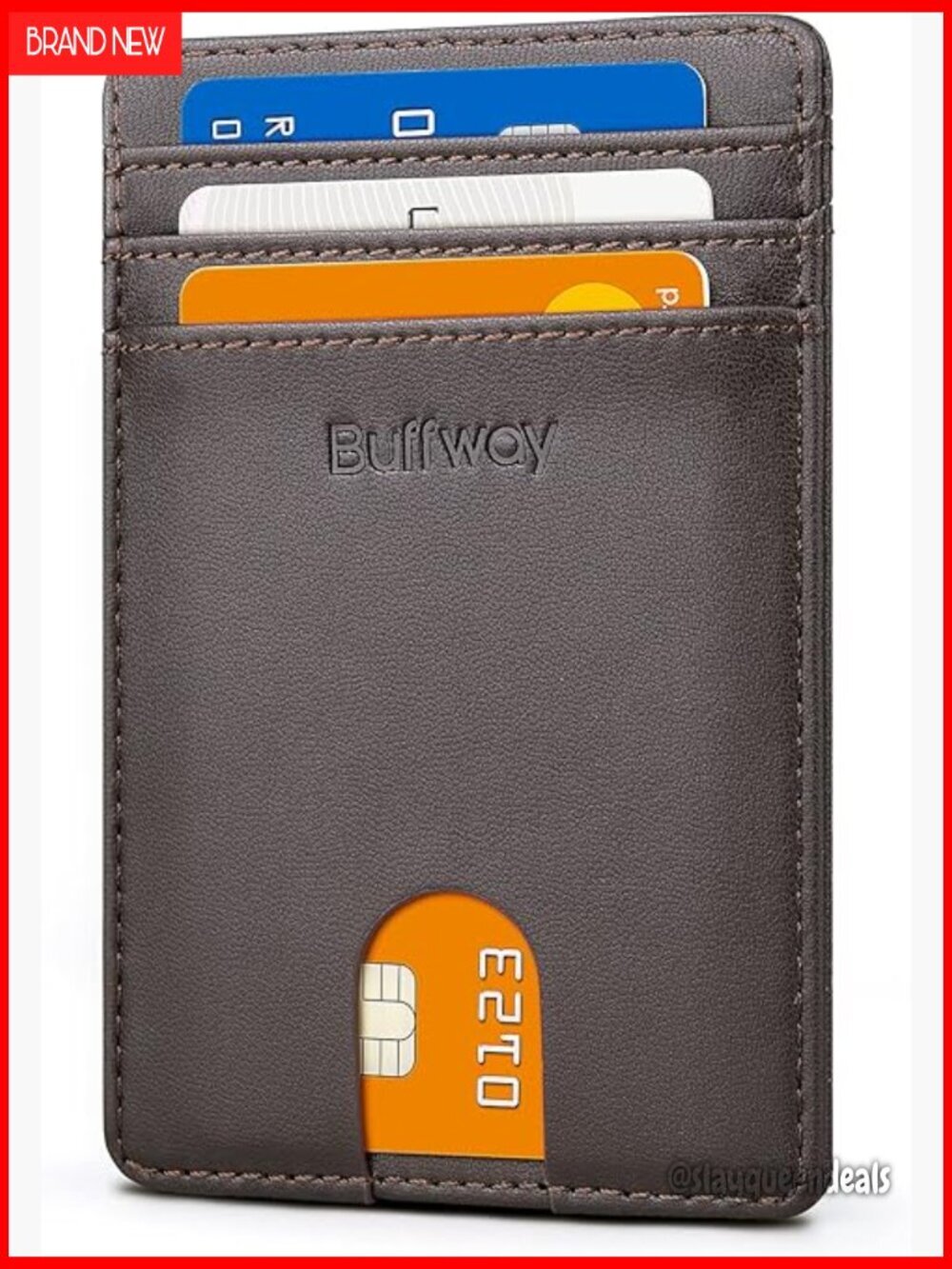 Slim RFID Blocking Leather Wallet Front Pocket Credit Card Holder
